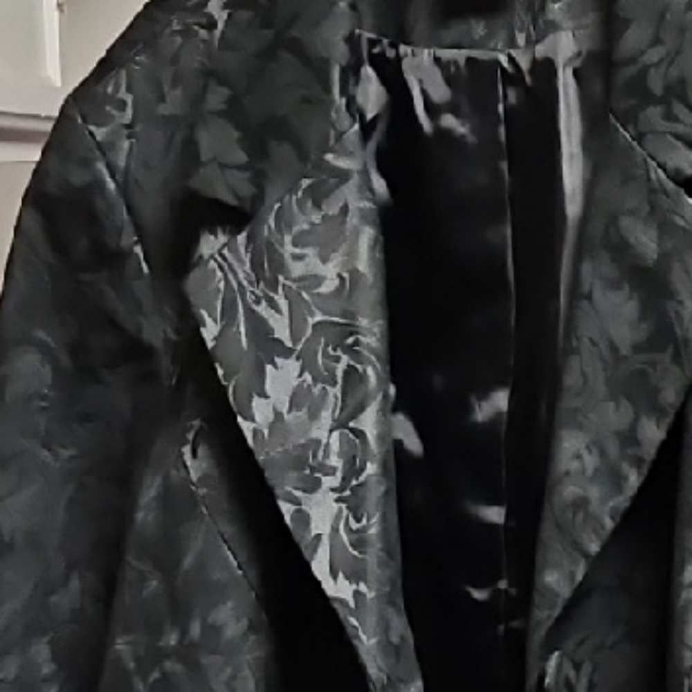 George Black Floral Trench Coat